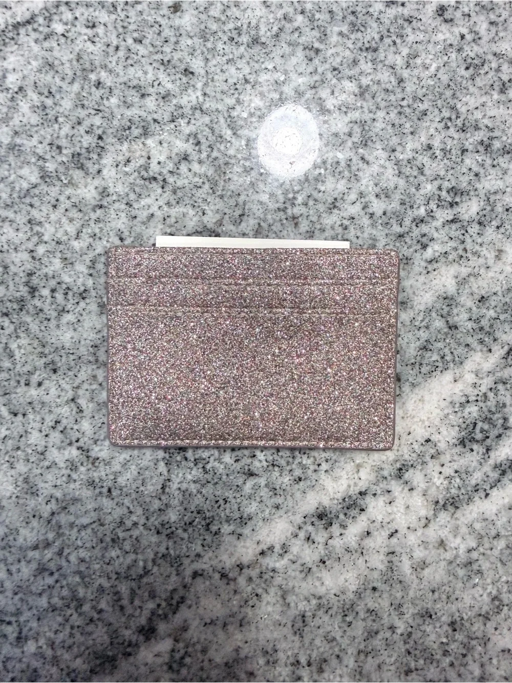 kate spade Rose Gold Glitter Card Holder